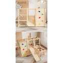 Versatile Solid Wood Indoor Climbing Frame with Slide and Swing for Kids’ Sensory Development