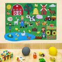 Interactive Farm Animal Storytelling Felt Board Set for Toddlers and Preschoolers - Fun Early Learning Activity