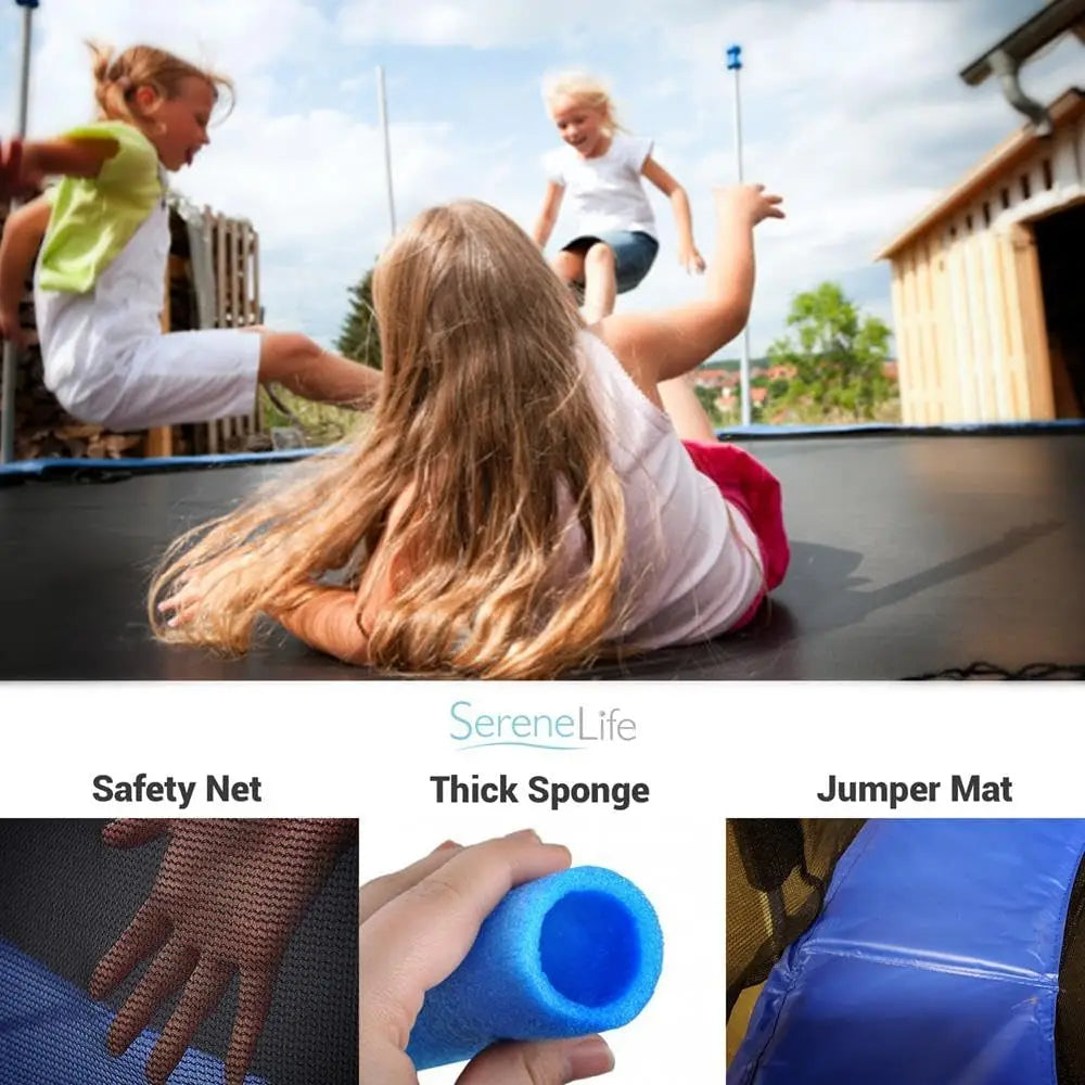 XMSJ ASTM Approved Trampoline for Balance Training – Strong and Stable Outdoor Trampoline with Safety Net for Kids and Adults