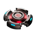 The Fidget Spinners for Adults and Kids Stress Relief Anxiety ADHD Toy features a metallic design with a luminous light and engraved text, highlighted by a red center, set against a gray gradient background.