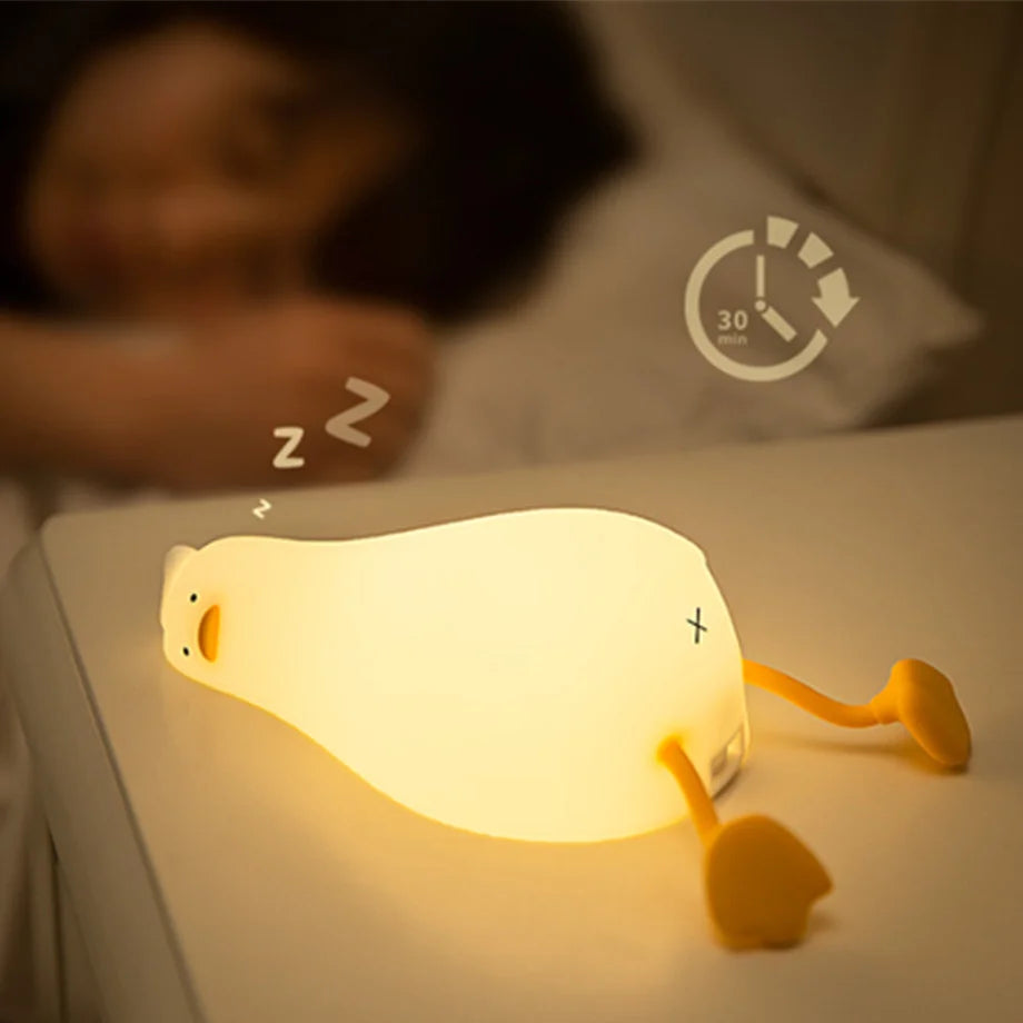 Rechargeable Silicone Duck Night Light for Kids - Creative LED Lamp for Bedroom Decor and Holiday Gifts