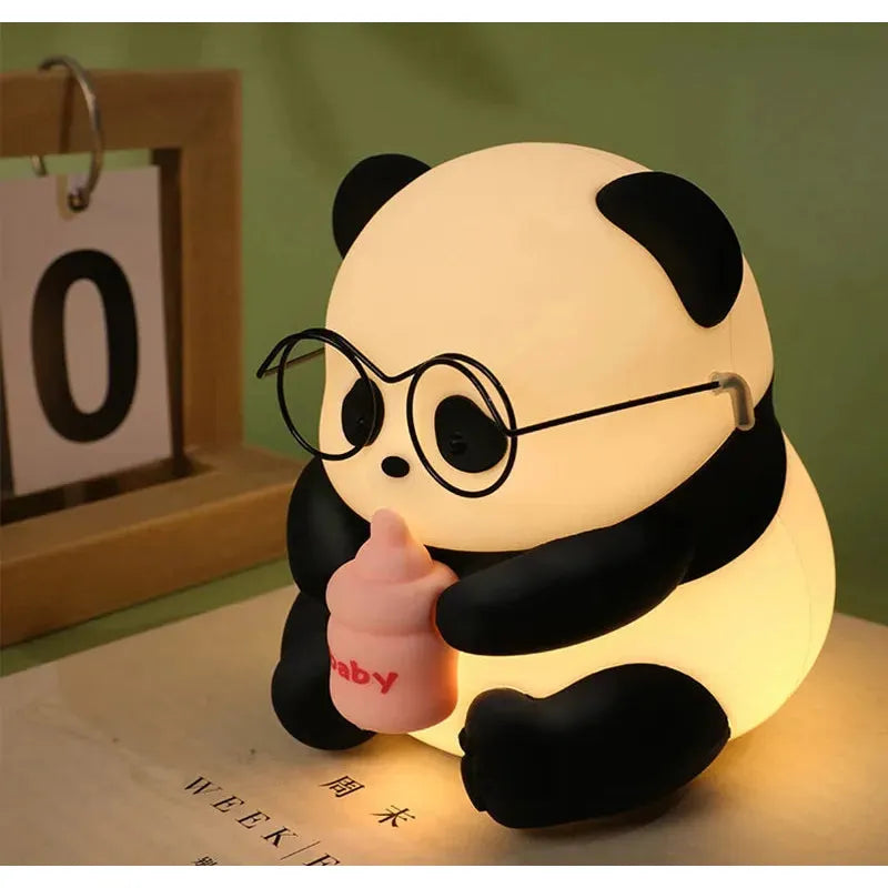 Adorable Rechargeable Silicone LED Night Light - Cartoon Animal Bedside Lamp for Kids' Rooms, Perfect Birthday Gift and Room Decor