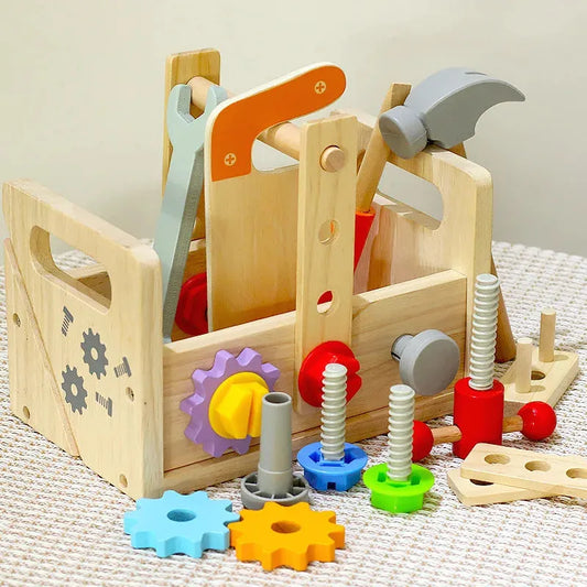 Montessori Wooden Tool Set for Fine Motor Skills Development - Disassembly and Assembly Toy for Babies and Toddlers