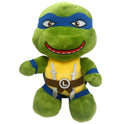 25cm Ninja Turtles Plush Doll featuring Leonardo with a blue mask, yellow chest armor, and brown belt—perfect stuffed animal for fans and a great kids birthday gift inspired by TMNT.