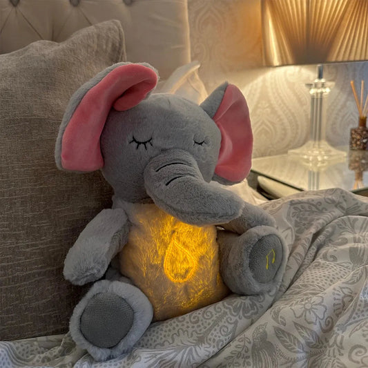 4-in-1 Musical Elephant Plush Toy with Soothing Lights for Babies and Kids - Ideal Sleep Companion and Sensory Gift