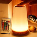 Rechargeable Touch-Controlled Dimmable Bedside Lamp with 13 RGB Colors - Portable Night Light for Kids and Babies