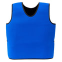 A blue Sensory Compression Vest for Kids with Autism, Hyperactivity, or Mood Disorders is shown on a white background. This sleeveless, soft, breathable vest offers calming support and can be worn over clothing.