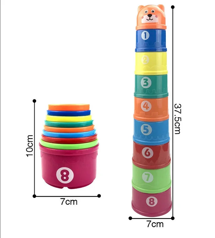 6-in-1 Baby Stacking Cups – Montessori-Inspired Educational Toy, Nesting & Bath Play for 6 Months+ Boys & Girls