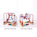 Montessori Roller Coaster Bead Maze Wooden Baby Toy Animal Fruit Style Maze Circles Around Beads Abacus Math Puzzle Toys Gifts