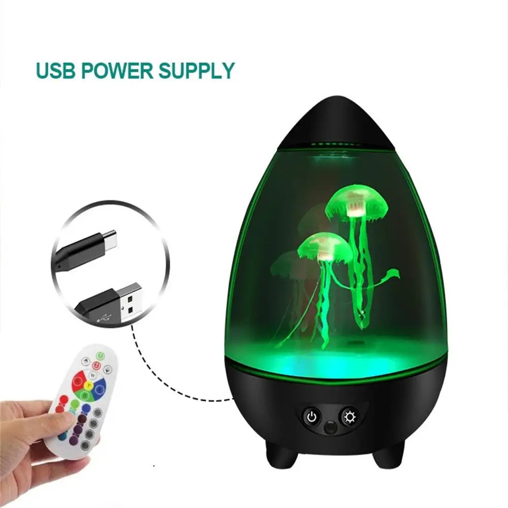 Serene Jellyfish Mood Light - USB Powered Night Lamp for Home and Office Decor