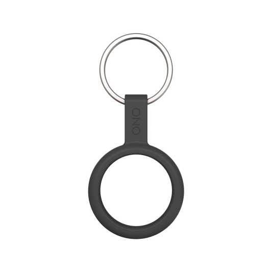 The ONO Scroller Keychain is a black silicone holder with a central circular opening and metal keychain attachment. Featuring ONO printed vertically, its a stylish accessory for your ONO Scroller or other essentials.