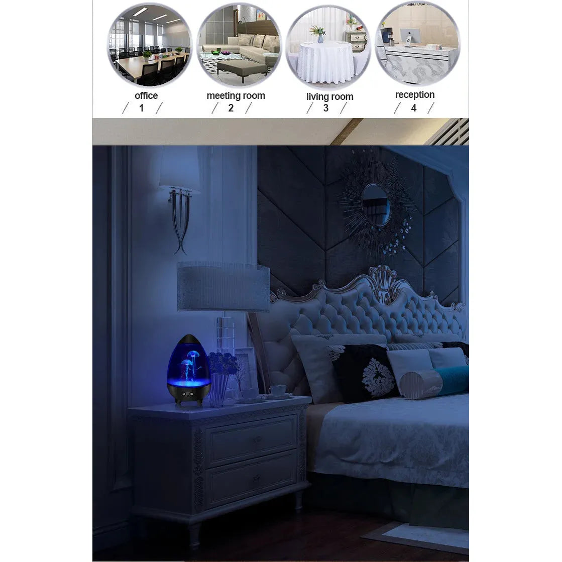 Serene Jellyfish Mood Light - USB Powered Night Lamp for Home and Office Decor