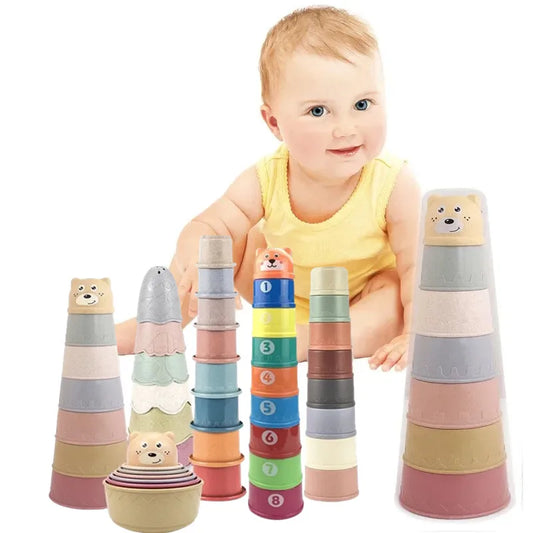 6-in-1 Baby Stacking Cups – Montessori-Inspired Educational Toy, Nesting & Bath Play for 6 Months+ Boys & Girls