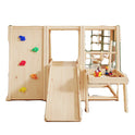 Versatile Solid Wood Indoor Climbing Frame with Slide and Swing for Kids’ Sensory Development