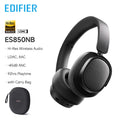 The black Edifier ES850NB wireless headphones offer Hi-Res audio, Bluetooth, advanced noise-cancelling (-45dB ANC), up to 92 hours playtime, and come with a convenient carry bag.