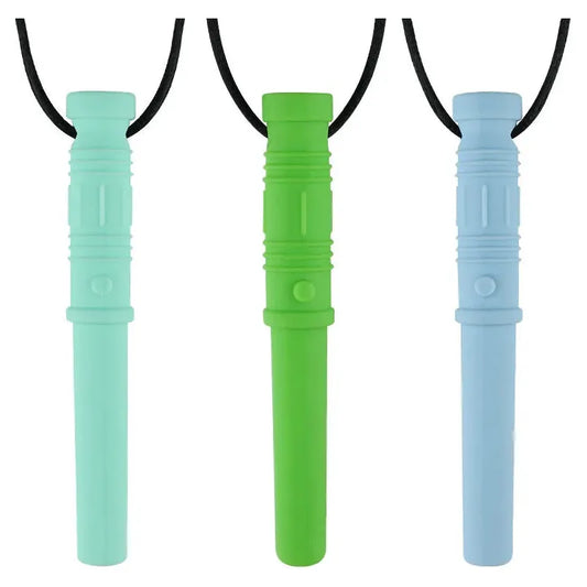 1Pcs Newborn Sensory Chew Necklace Chewy Kids Silicone Biting Teethers Toy Silicone Teether for Children With Autism Accessories - JoyfulJive