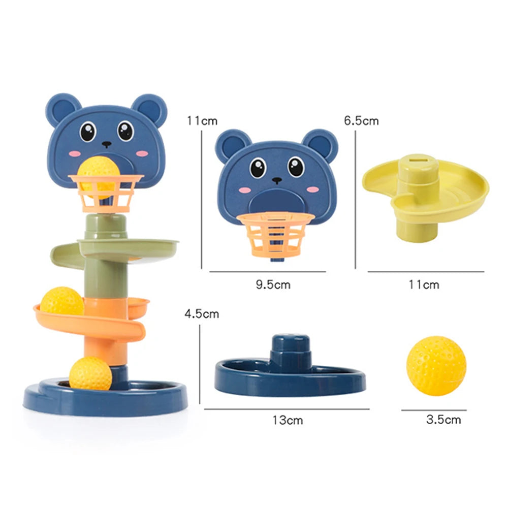 Baby Toys Rolling Ball Pile Tower Early Educational Toy For Babies Rotating Track Educational Baby Gift Stacking Toy ForChildren