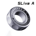 A silver Spystar Mechanic Ring Fidget Spinner Fingertip Gyro Ratchet Magnetic Metal Adult Anti Stress Toy, with a grooved inner surface, is shown on a white background with SLive A in the top right corner.