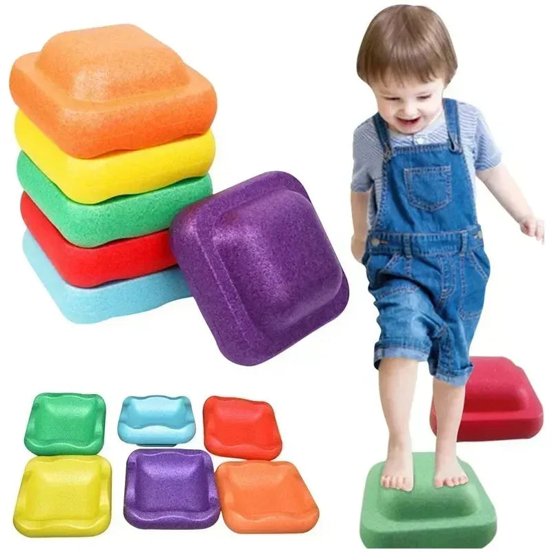 3-Piece Kids Balance Training Foam Stacking Stones Sensory Playset for Outdoor Fun