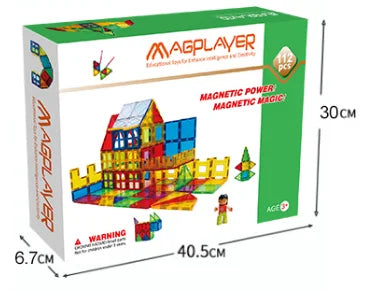 112PCS Magnetic Tiles Big Size Magnet Construction Building Blocks Sets Designer Educational Game Toys For Kids Best Gifts