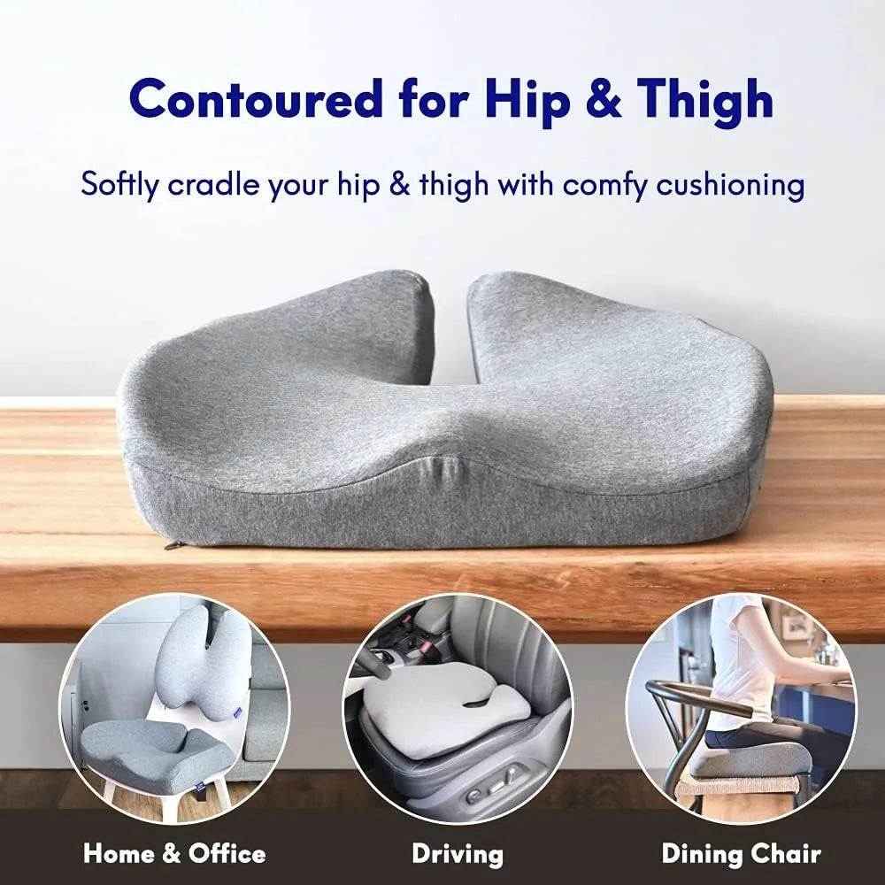 Cushion Lab Patented Pressure Relief Seat Cushion for Long Sitting Hours on Office/Home Chair, Car, Wheelchair