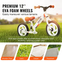 VEVOR 12" Carbon Steel Balance Bike for Toddlers - Adjustable Seat & Handlebar, EVA Foam Tires, Ideal for Boys & Girls Ages 1-5, Max Weight 55 lbs