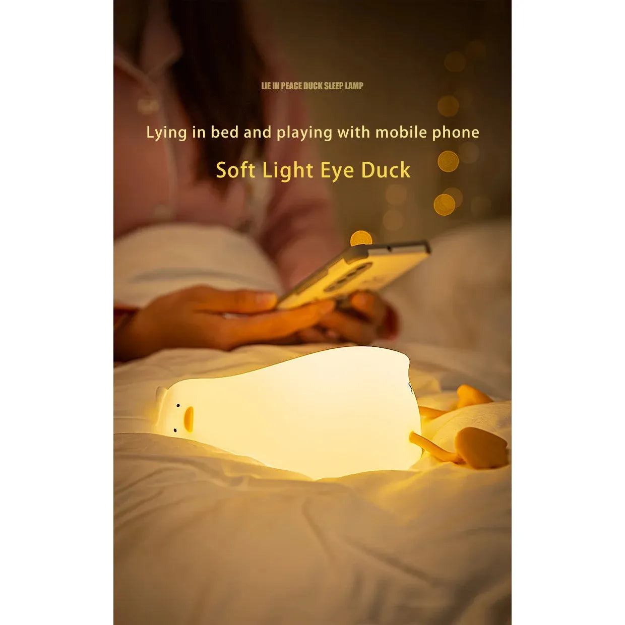 Rechargeable Silicone Duck Night Light for Kids - Creative LED Lamp for Bedroom Decor and Holiday Gifts