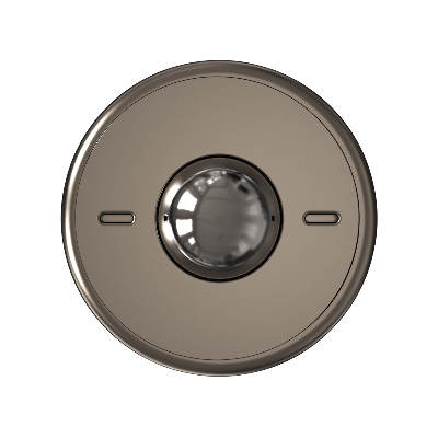 The ONO Scroller Titanium is a metallic, circular device with a central dome-shaped button and two horizontal slots on each side, shown against a plain background.