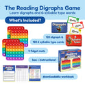 The 1st Grade Classroom Bundle includes four colorful sensory bubble mats, 120 phonics learning cards, a storage box, and a printable instructional workbook for game-based learning.