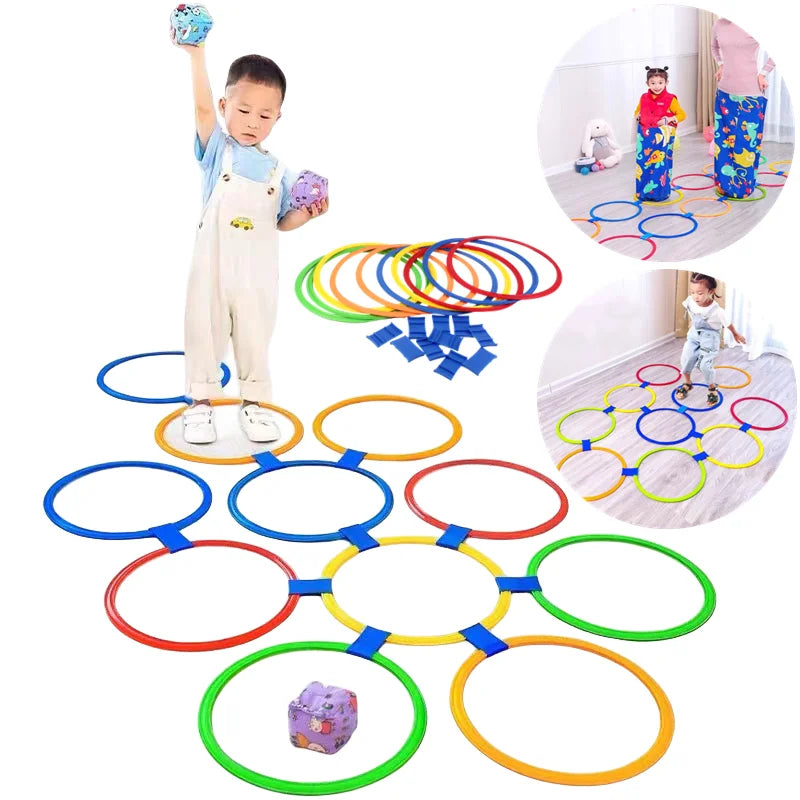 Children Jump Grid Outdoor Game Parent-Child Interactive Toys Kindergarten Early Education Teaching Aids Sensory Training Circle