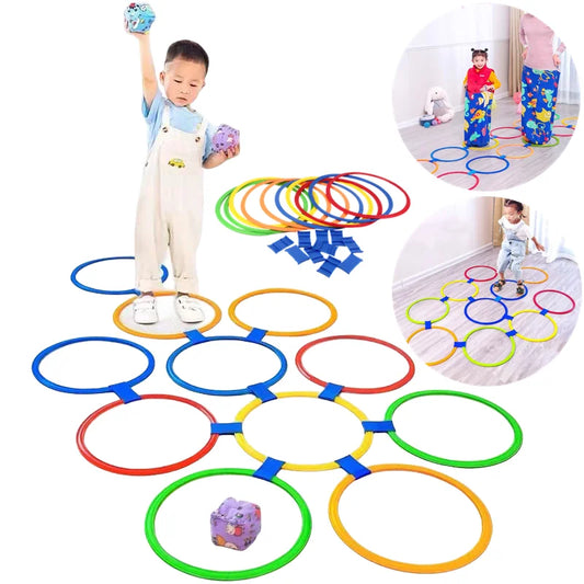 Children Jump Grid Outdoor Game Parent-Child Interactive Toys Kindergarten Early Education Teaching Aids Sensory Training Circle
