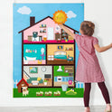 Farm Animals Felt Story Busy Board 4 in 1 Themed Storytelling Farm Sea Zoo Vehicle Early Learning Interactive Wall Hanging Gifts