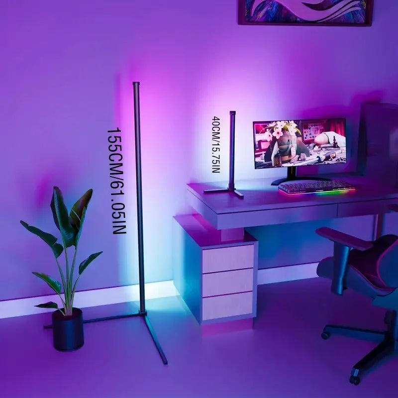 RGB LED Smart Modern Floor Lamp Music Synchronization 16 Million DIY Color Change Suitable for Gaming Room Parties, Etc.
