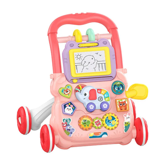 Baby Walker with Music Drawing Board 6-15Months Learning Standing Exercises and Walking Practice Stroller Children Ccartoon Toy