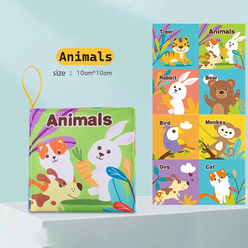 Soft Baby Fabric Book Interactive Sensory Activity Cloth Book for Babies First Educational Montessori Early Learning Game