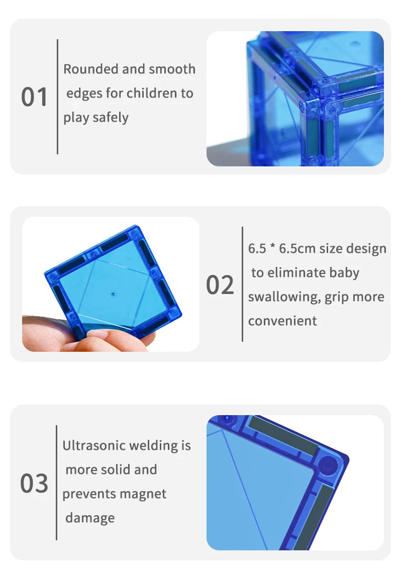Hot Selling Magnetic Tiles Building Blocks Children Magnet Construction Set Montessori Educational Games Toys for Kids