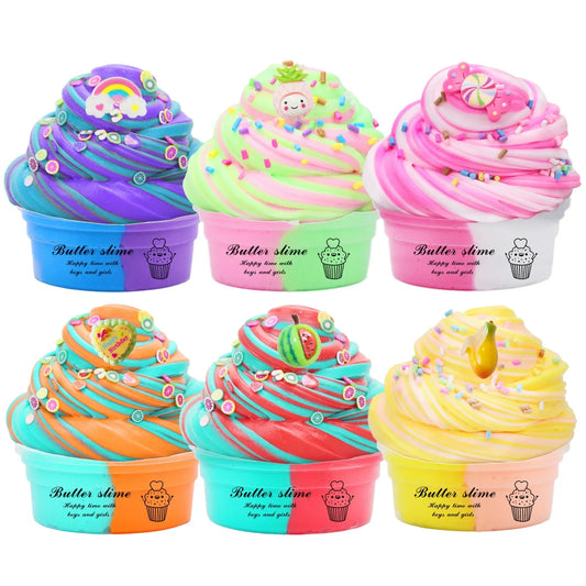 Slime Fluffy Kit for Enfant 50Ml Color Mud Butter Mud DIY Plasticine Bambini Children'S Toys 6Pcs Color Matching Cotton Mud Set