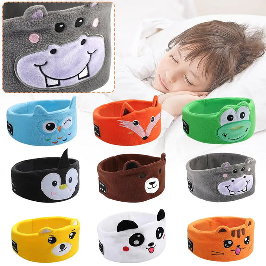 Adorable Bluetooth 5.0 Animal-Themed Sleep Mask Headphones for Kids with Wireless Earbuds