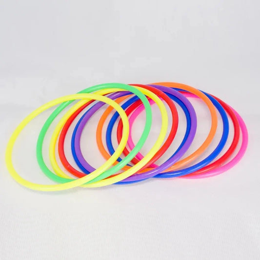Colorful Plastic Ring Toss Game for Kindergarten Outdoor Sports Sensory Training Bean Bag Toss Circle Game Educational Toy