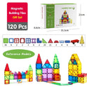Magnetic Tiles Building Blocks with Cars 3D Clear Construction Set Educational Sensory Toy Magnet Toys for Kids Ages 3 4 5 6 7 8
