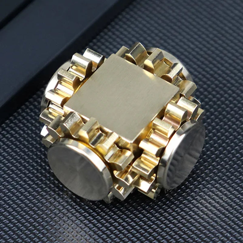 Bike Chain Metal Fidget Spinner 9 Gear Linkage Hand Spiner Magnetic Slider Stress Relief Toys for Adults EDC Funny Gifts