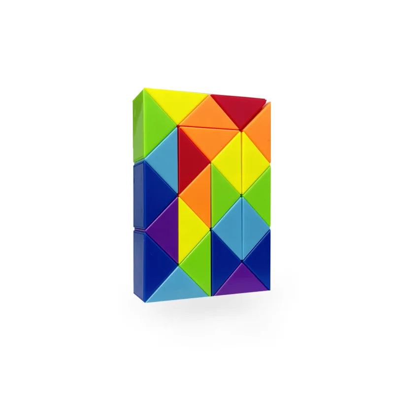 Rainbow Transformable Fidget Snake Cube - Engaging Brain Teaser for Kids with 24/48 Segments
