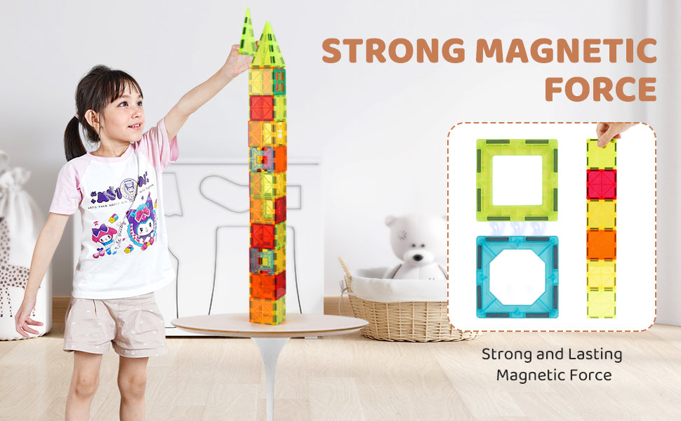 VEVOR 180PCS Magnetic Tile Building Set - Educational Construction Toy for Kids