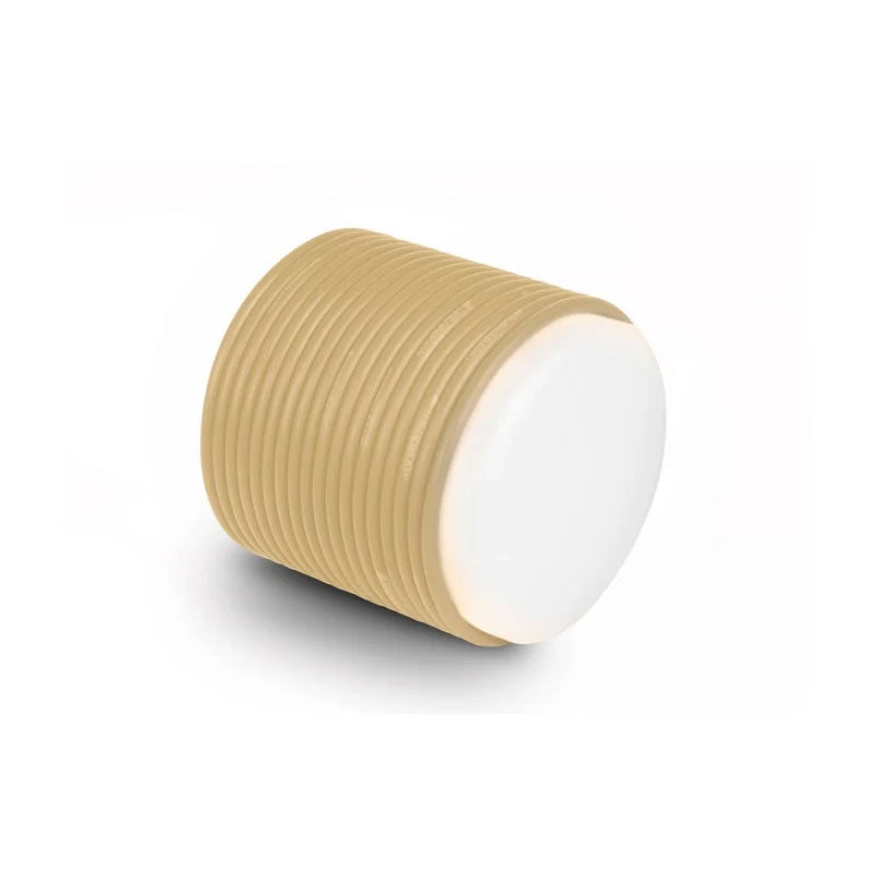 A coiled length of tan THERABAND Professional Resistance Tubing.